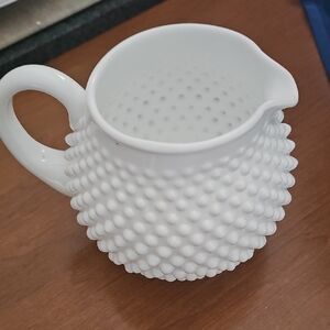 Vintage Milkglass Hobnail Pitcher